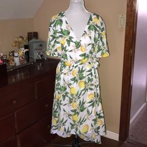 Fresh Lemon 🍋 Faux Wrap Dress